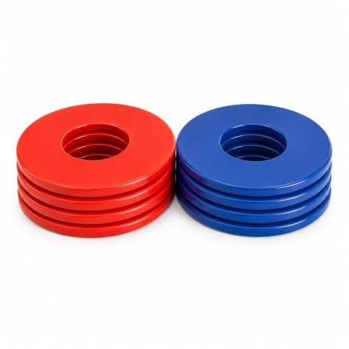 Powder-Coated Replacement Washers, Red and Blue, 8 Pack