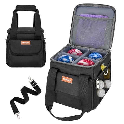 Padded Bocce Storage Bag with Removable Dividers