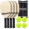GoSports Wood Pickleball Paddle Set, 4-Pack