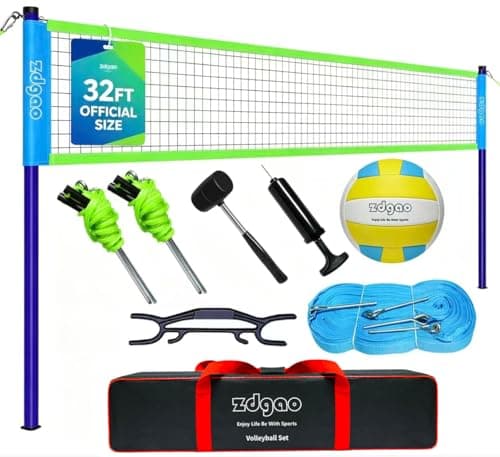 Zdgao 32 ft Portable Outdoor Volleyball Net
