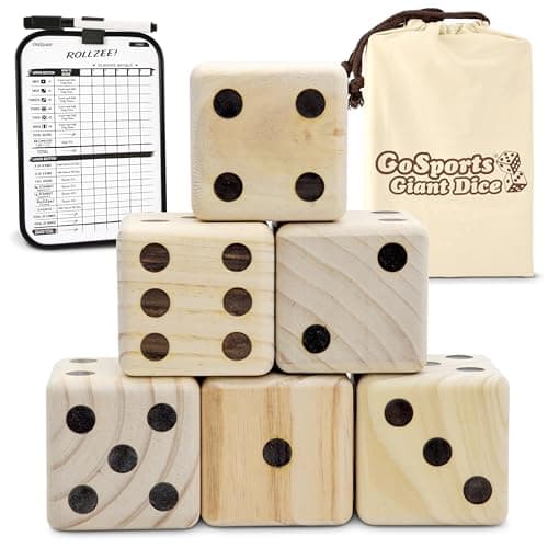 GoSports Giant 3.5 in Wooden Playing Dice Set