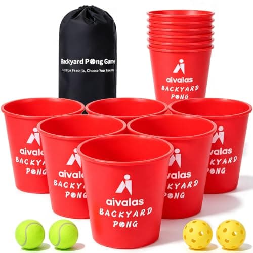 Aivalas Yard Pong Set, 12 Buckets and Balls