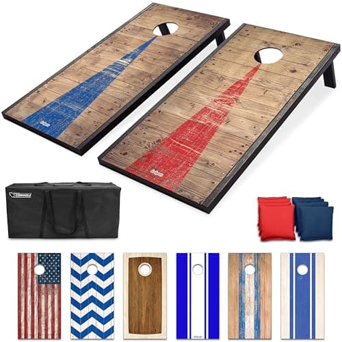 GoSports 4 ft x 2 ft Cornhole Game Set — Wood Design