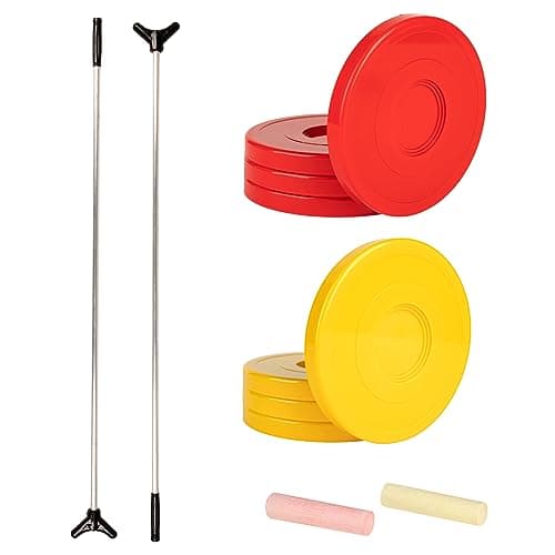Champion Sports Shuffleboard Game Set, 2 Cues and Chalk