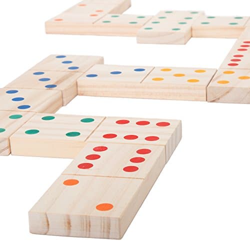 Hey! Play! Giant Wooden Dominoes Game Set, 28 Piece