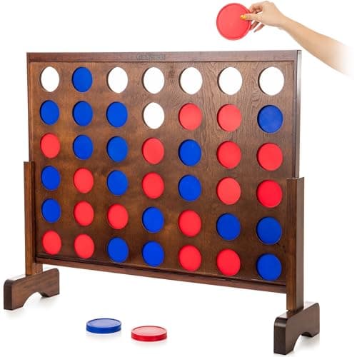 GoSports 3 ft Wooden 4-in-a-Row Game Set