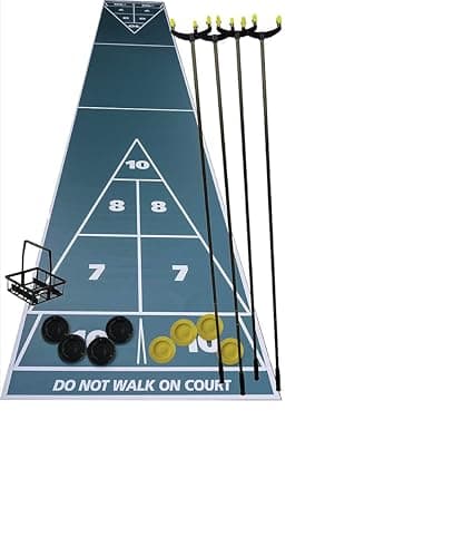 Home Shuffleboard Court Package, Roll-Out 28 ft Court
