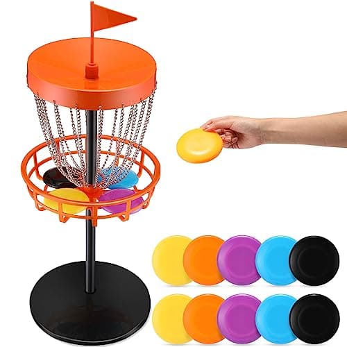 Lenwen 29 in Mini Disc Golf Baskets with 10 Discs