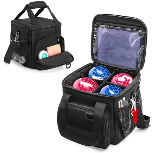 DSLEAF Bocce Ball Carry Bag with Detachable Divider