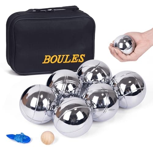 WodGod Petanque Set, 6 Stainless Steel Boules