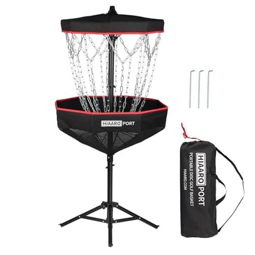 HIAARO Portable Disc Golf Basket, 16 Chains