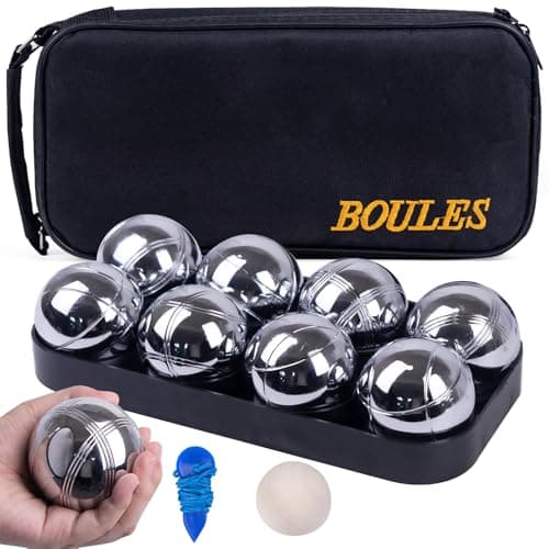 WodGod Petanque Set, 8 Stainless Steel Boules