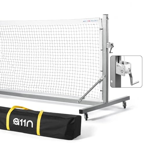 A11N Sports Pro Pickleball Net with Wheels and Hand Winch