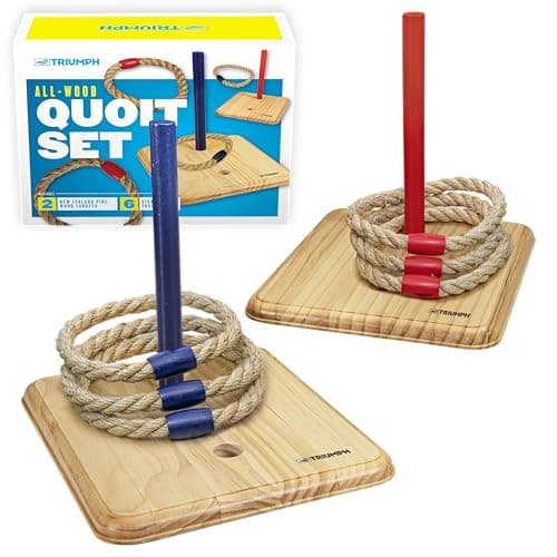 Triumph Wood Quoit Target Outdoor Lawn Game Set